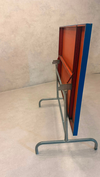 Schaffner Gartentisch klappbar aus Metall in blau lackiert