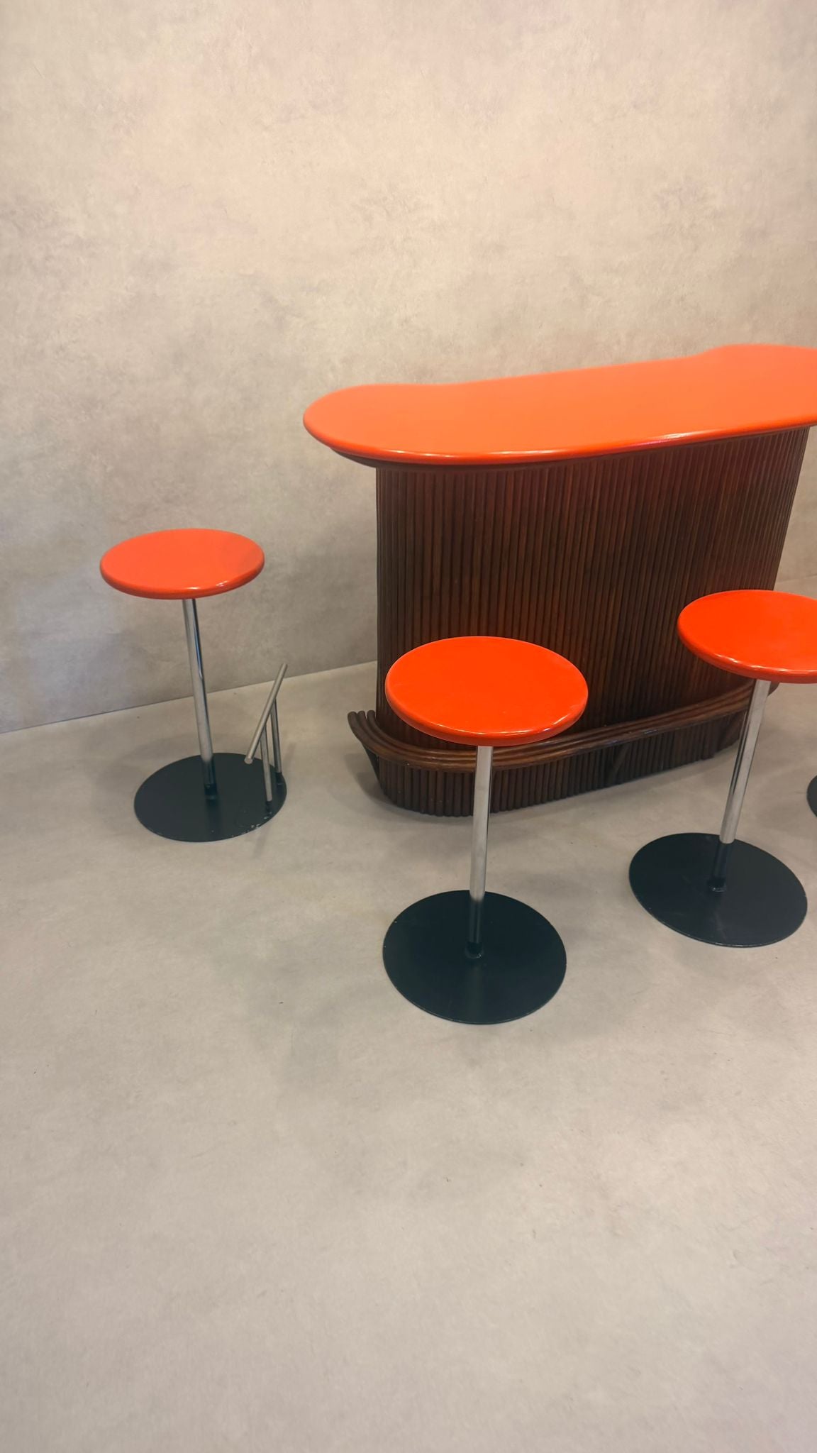 Design Bar-Schrank Set, French Riviera 1940/50er, Rattan