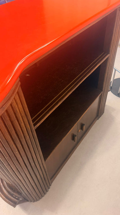 Design Bar-Schrank Set, French Riviera 1940/50er, Rattan