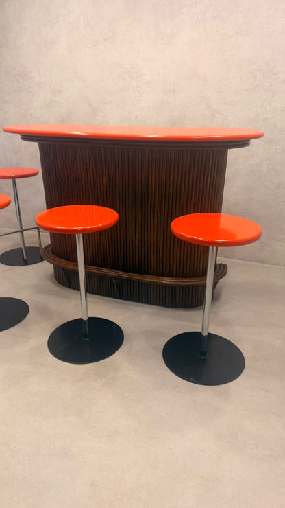 Design Bar-Schrank Set, French Riviera 1940/50er, Rattan