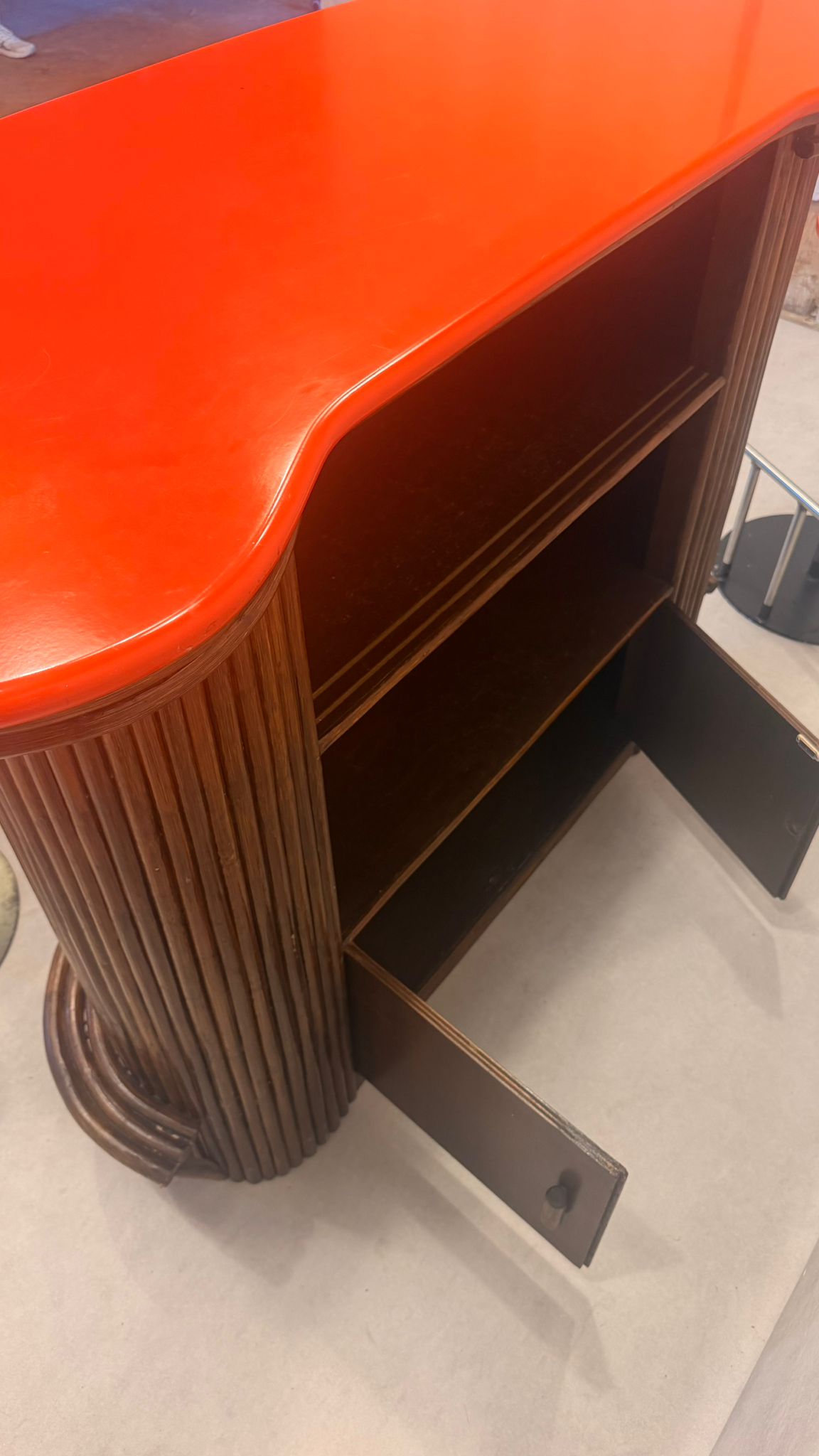 Design Bar-Schrank Set, French Riviera 1940/50er, Rattan