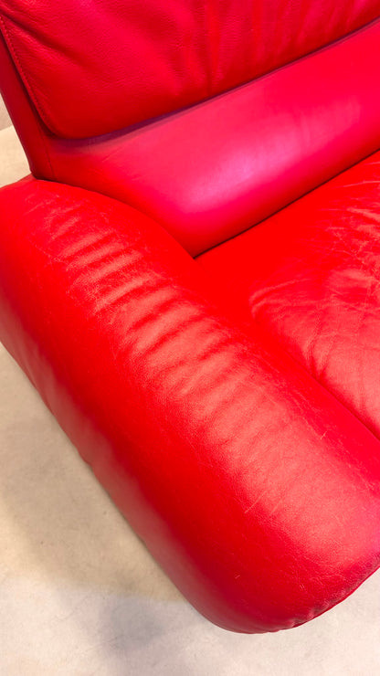 De Sede DS-2011 Ledersofa aus den 80`s in rot