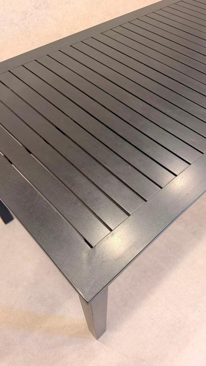 Moderner Aluminium Gartentisch Anthrazit Lattenoptik
