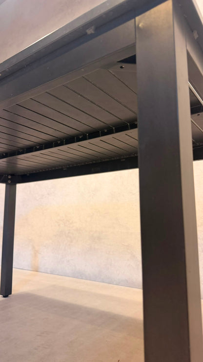 Moderner Aluminium Gartentisch Anthrazit Lattenoptik
