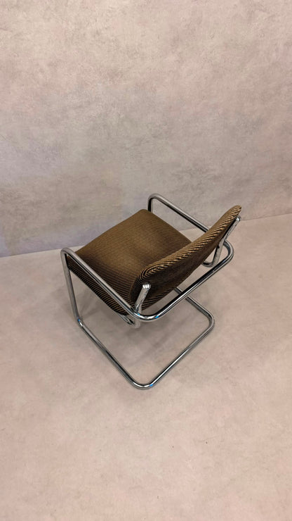 Vintage Bauhaus Freischwinger Sessel gepolstert