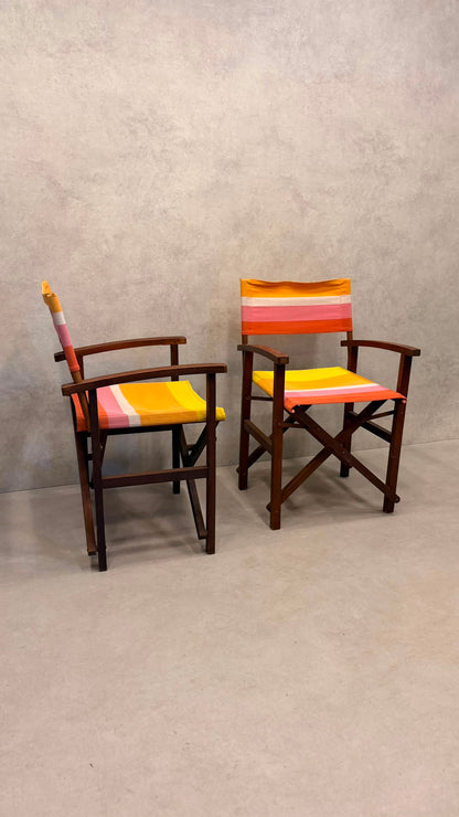 2er-Set Vintage Regiestühle Holz klappbar 70er Design
