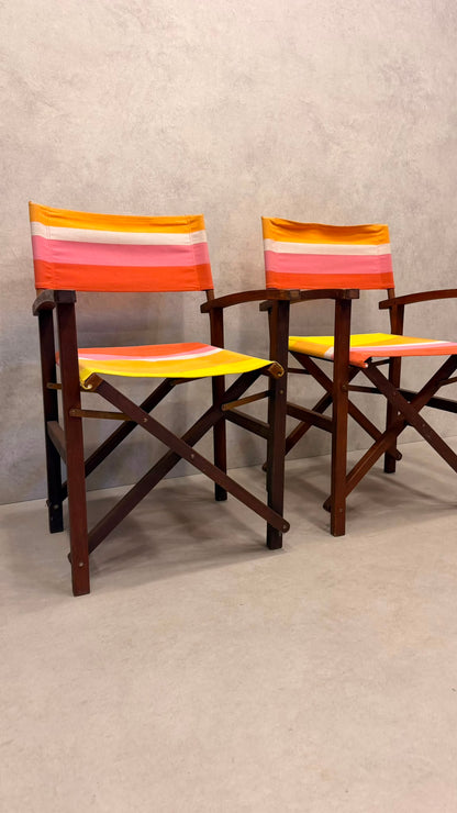 2er-Set Vintage Regiestühle Holz klappbar 70er Design