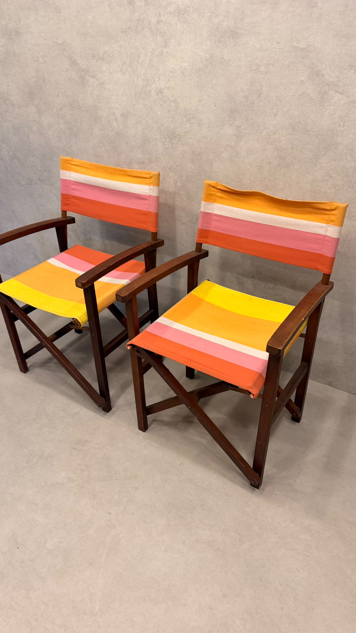 2er-Set Vintage Regiestühle Holz klappbar 70er Design