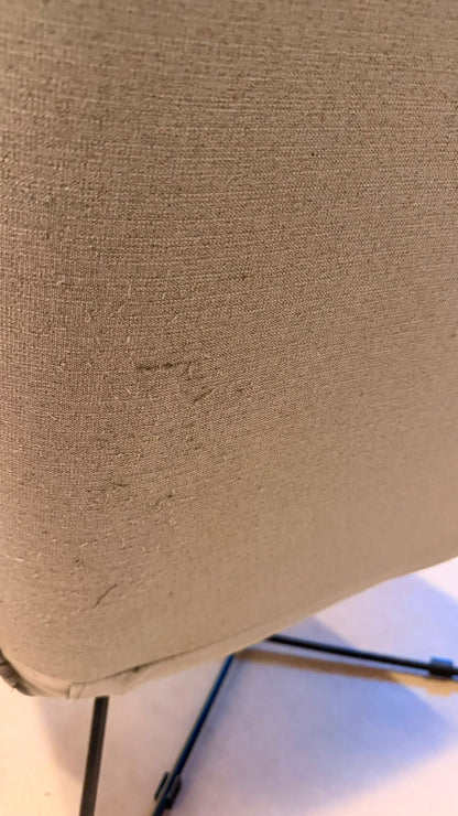 Eleganter Design Sessel Grau mit Metallgestell und Ottoman
