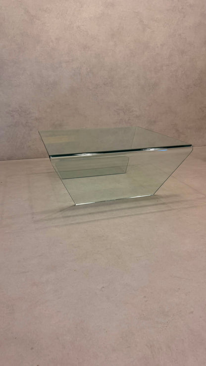 Vintage Coffee Table Couchtisch mit gebogenem Glas