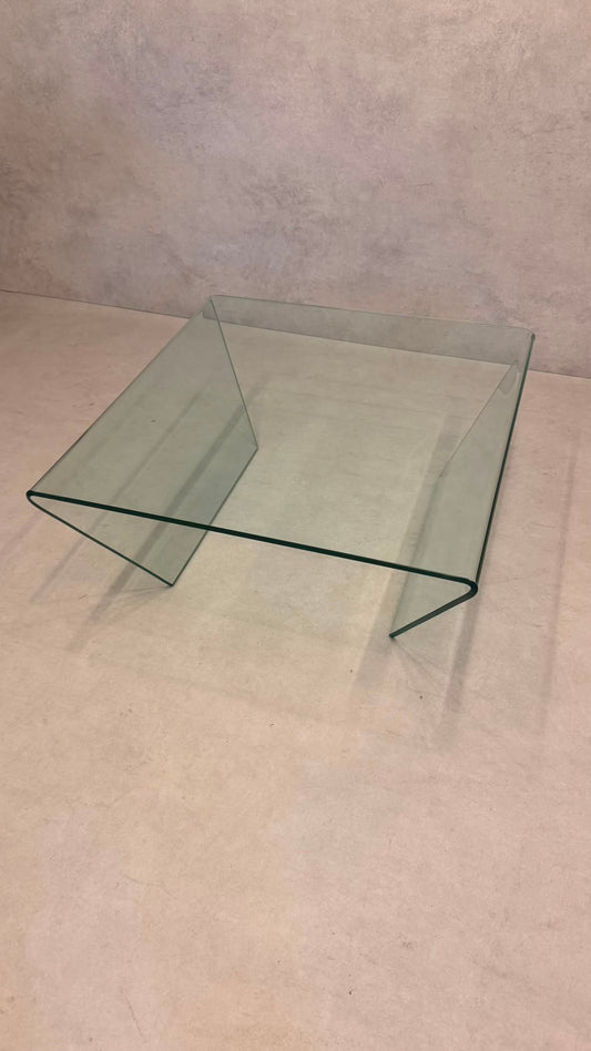 Vintage Coffee Table Couchtisch mit gebogenem Glas