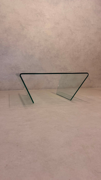 Vintage Coffee Table Couchtisch mit gebogenem Glas
