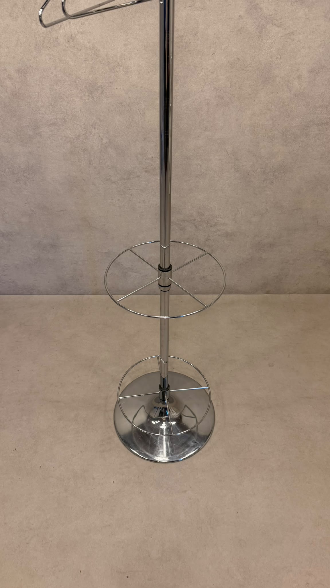 Vintage Garderobenständer aus Chrom mit Tulipfuss