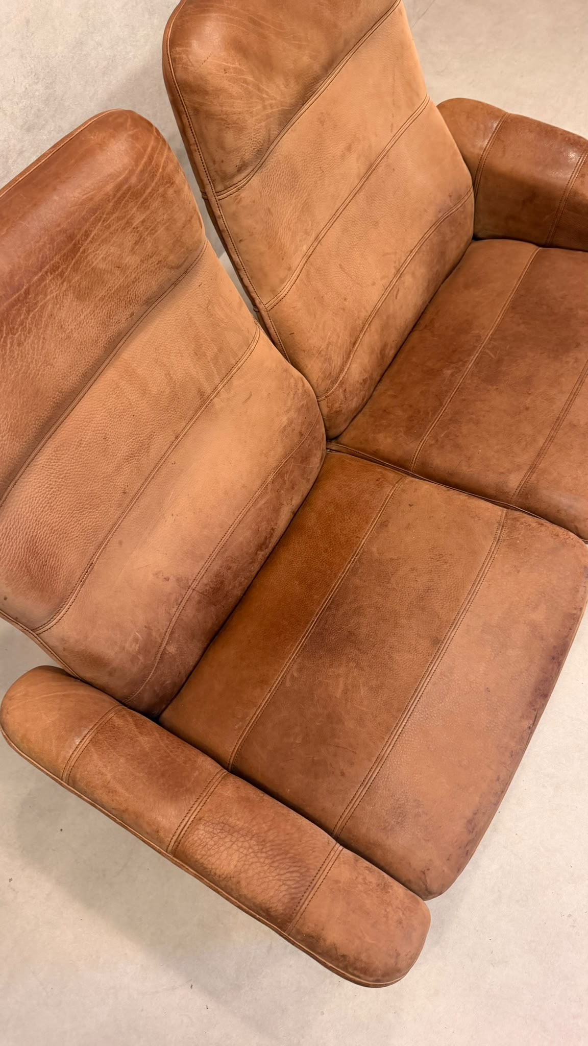 De Sede DS-50 2-Sitzer Ledersofa Designklassiker in cognac