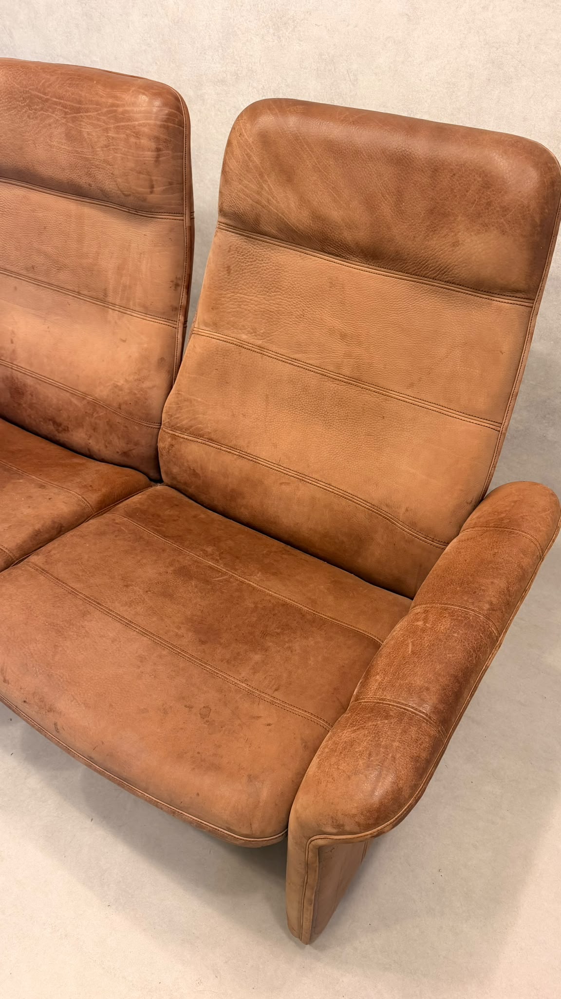 De Sede DS-50 2-Sitzer Ledersofa Designklassiker in cognac