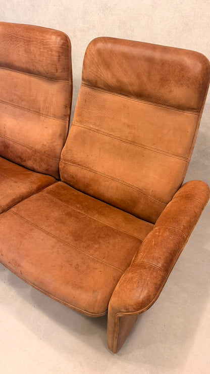 De Sede DS-50 2-Sitzer Ledersofa Designklassiker in cognac