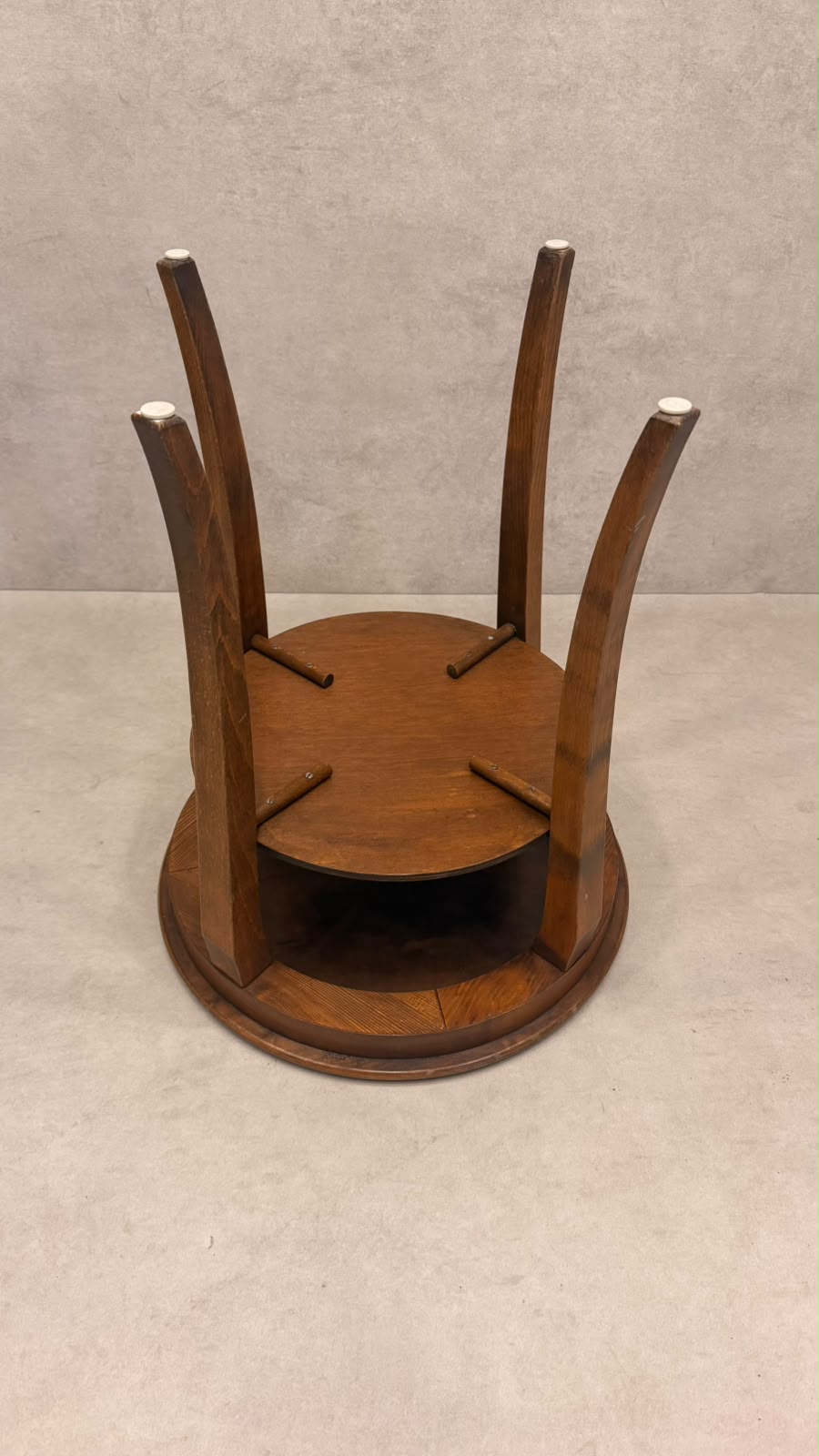 Vintage Art Déco Beistelltisch rund aus Holz