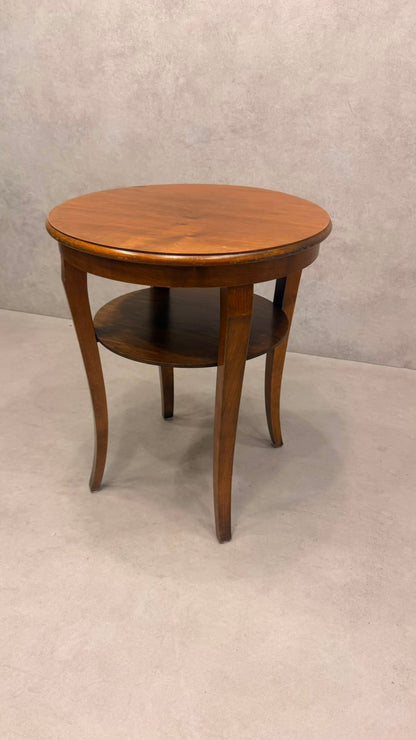 Vintage Art Déco Beistelltisch rund aus Holz