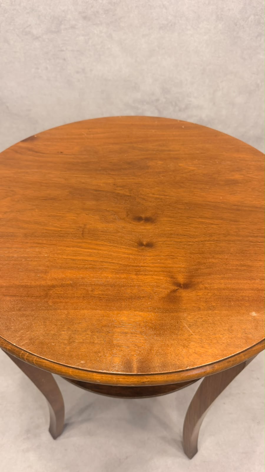 Vintage Art Déco Beistelltisch rund aus Holz