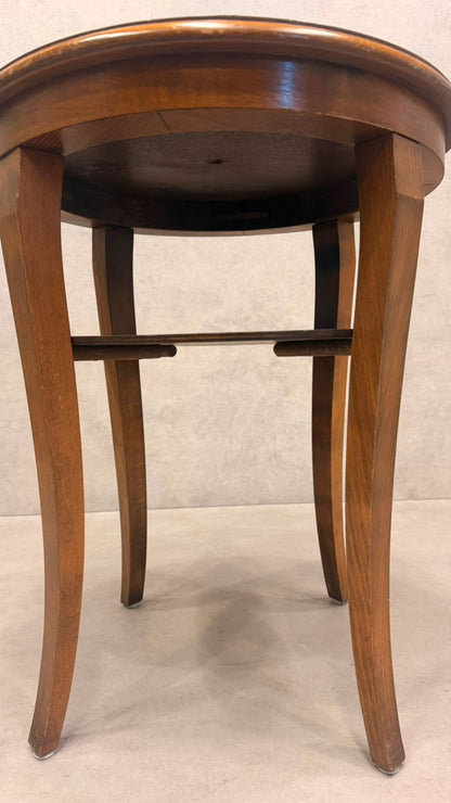 Vintage Art Déco Beistelltisch rund aus Holz