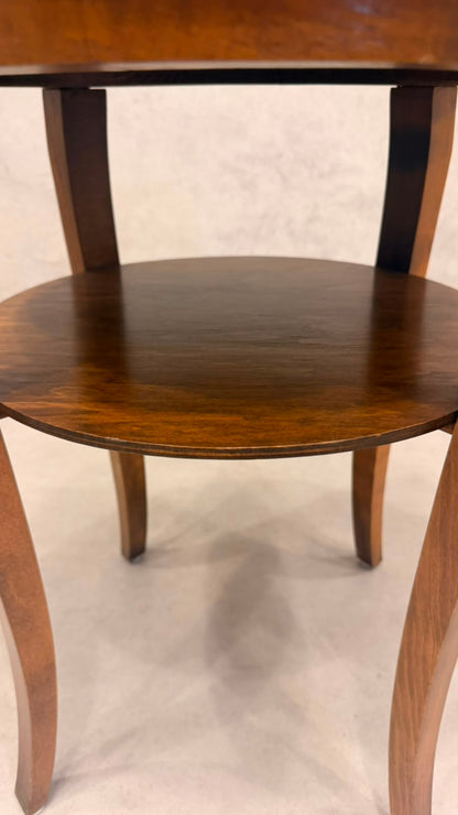 Vintage Art Déco Beistelltisch rund aus Holz