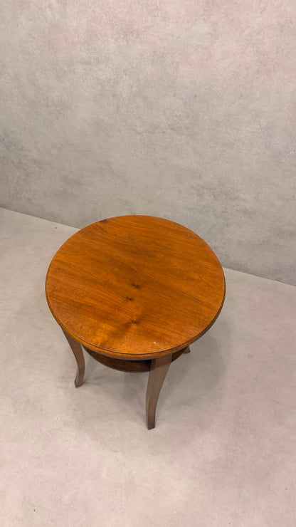 Vintage Art Déco Beistelltisch rund aus Holz