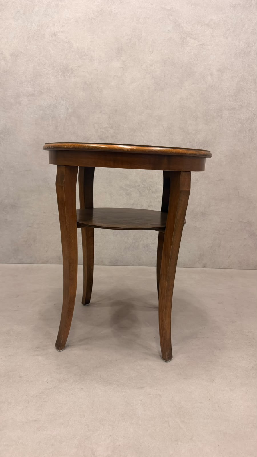 Vintage Art Déco Beistelltisch rund aus Holz