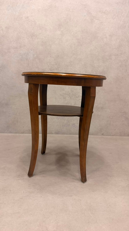 Vintage Art Déco Beistelltisch rund aus Holz
