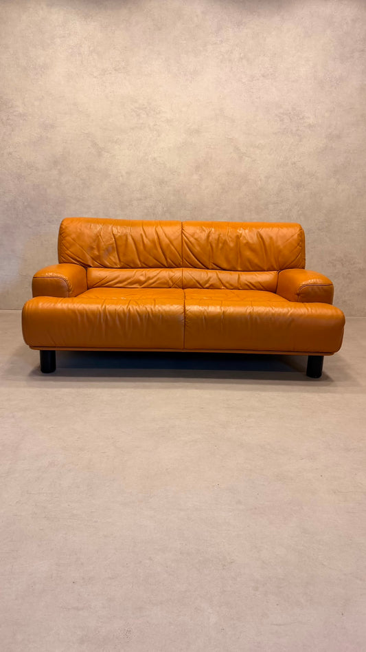 Vintage De Sede DS-18 Leder Sofa in cognac orange Farbe
