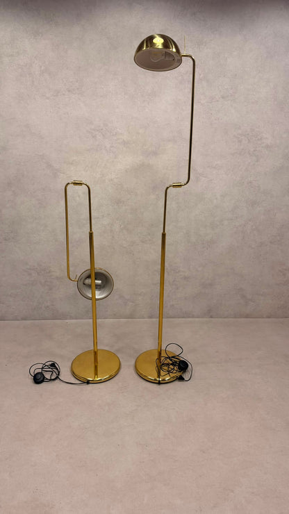 Vintage Gelenk Stehlampen aus Messing 70er/80er goldfarbig