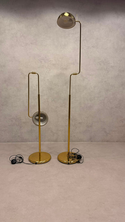 Vintage Gelenk Stehlampen aus Messing 70er/80er goldfarbig
