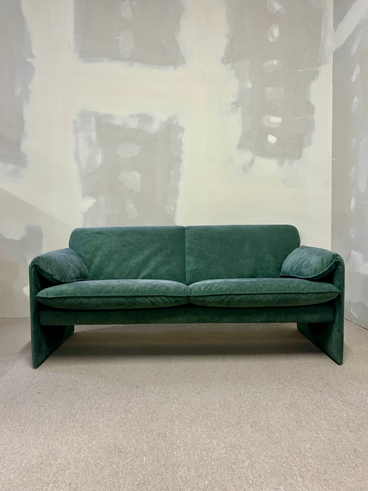 Leolux Sofa Bora Bora, 2,5 -Sitzer, Alcantara Grün