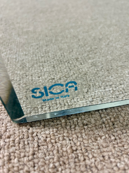 Vintage Glas Couchtisch Sica Design, Made in Italy